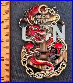 Amazing 3.5 Navy USN Chiefs Mess CPO Challenge Coin USS Chief (MCM-14) 2024