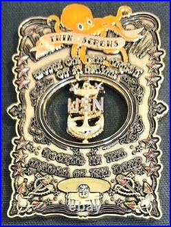 Amazing 3.5 Navy USN Chiefs Pride MCPO Challenge Coin El Nueve Shiny Gold
