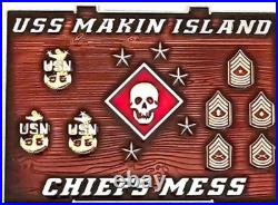 Amazing 3.5 USN Navy Chief Mess CPO Challenge Coin USS Makin Island (LHD 8) PS2