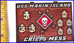 Amazing 3.5 USN Navy Chief Mess CPO Challenge Coin USS Makin Island (LHD 8) PS2
