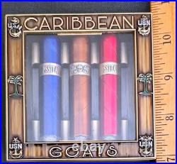 Amazing 3.5 USN Navy Chiefs Mess CPOA Challenge Coin Cigar Set Caribbean Goats