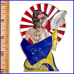 Amazing 3.5 USN Navy Chiefs Pride CPO Challenge Coin CNATT Atsugi Japan Geisha