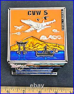 Amazing 3 Navy USN Aviation Unit Challenge Coin Hatbox CVW-5