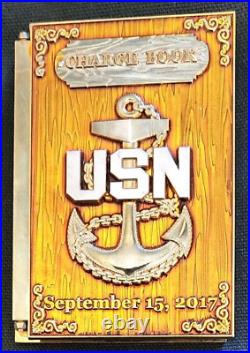 Amazing 3 Navy USN Chief CPO Pride Challenge Coin Chargebook Spawar