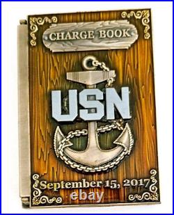 Amazing 3 Navy USN Chief CPO Pride Challenge Coin Chargebook Spawar