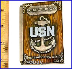 Amazing 3 Navy USN Chief CPO Pride Challenge Coin Chargebook Spawar