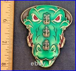 Amazing 3 Navy USN Chief Pride CPO Challenge Coin New Orleans Skull Gator