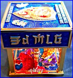 Amazing 3 Navy USN Chiefs Mess CPOA Challenge Coin Hatbox USMC MEF MAW