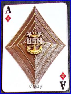 Amazing 3 Navy USN Chiefs Mess CPO Challenge Coin Ace of Diamonds ATG PNW