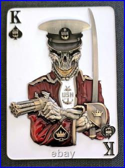 Amazing 3 Navy USN Chiefs Mess CPO Challenge Coin King of Spades ATG PNW