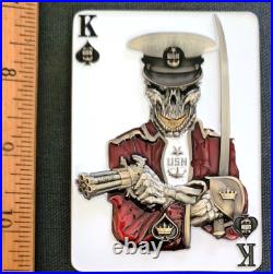 Amazing 3 Navy USN Chiefs Mess CPO Challenge Coin King of Spades ATG PNW
