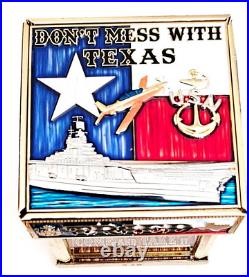 Amazing 3 Navy USN Chiefs Pride CPO Challenge Coin Hatbox TEXAS CHIEFS
