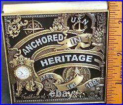 Amazing 3 USN Navy Chiefs CPO Pride 3pc Challenge Coin Anchor Holder Box