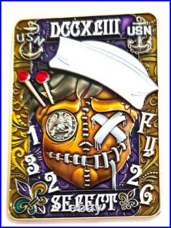 Amazing 3 USN Navy Chiefs Mess CPO Challenge Coin USS Louisiana (SSBN-743)