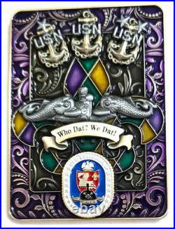 Amazing 3 USN Navy Chiefs Mess CPO Challenge Coin USS Louisiana (SSBN-743)