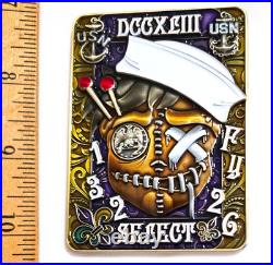 Amazing 3 USN Navy Chiefs Mess CPO Challenge Coin USS Louisiana (SSBN-743)