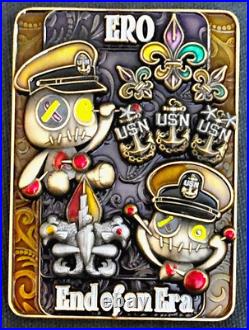 Amazing 3 USN Navy Chiefs Mess ERO/CPO Challenge Coin USS Louisiana (SSBN-743)