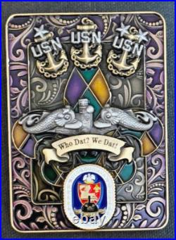 Amazing 3 USN Navy Chiefs Mess ERO/CPO Challenge Coin USS Louisiana (SSBN-743)