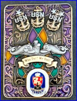 Amazing 3 USN Navy Chiefs Mess SCPO Challenge Coin USS Louisiana (SSBN-743)