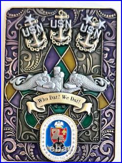 Amazing 3 USN Navy Chiefs Mess SCPO Challenge Coin USS Louisiana (SSBN-743)