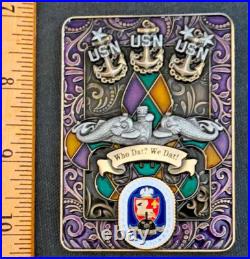 Amazing 3 USN Navy Chiefs Mess SCPO Challenge Coin USS Louisiana (SSBN-743)