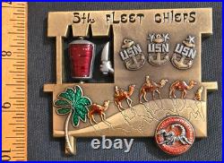 Amazing 3 USN Navy Chiefs Pride CPO Challenge Coin 5th Fleet Desert Chiefs
