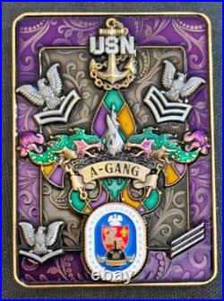 Amazing 3 USN Navy Crew A-GANG/CPO Challenge Coin USS Louisiana (SSBN-743)