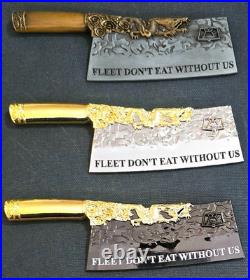 Amazing 3pc Set 4.5 USN Navy CS/MS Cleaver Rating Pride Challenge Coins