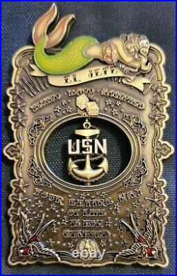 Amazing 4 Navy USN CPO Pride Challenge Coin El Jefe Mermaid Anchor Spinner