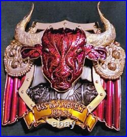 Amazing 4 Navy USN Chiefs Pride CPO 2pc Challenge Coin USS Roosevelt (DDG-80)