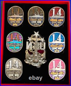 Amazing 8pc Set LE 3 Navy USN Chiefs Mess CPO Challenge Coin USS Chief (MCM-14)