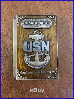 Antique Navy Chief Cpo Spawar Chargebook Challenge Coin