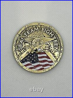 Authentic 2 US Navy Seals Seal Team 18 XVIII Challenge Coin Chief/CPO NSW