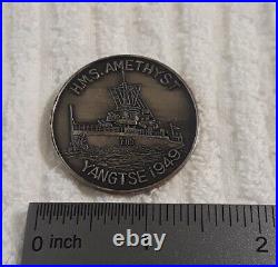 Authentic British Royal Navy H. M. S. Amethyst Yangtse 1949 Rare Challenge Coin