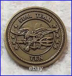 Authentic Us Navy Seal Team Ten 10 Special Opns Numbered #294 Old Challenge Coin