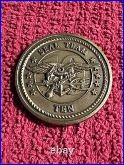 Authentic Us Navy Seal Team Ten 10 Special Opns Old Challenge Coin (2.3.6)
