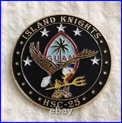 Authentic Usn Helicopter Sea Combat Sqdn Hsc-25 Guam Ms-60s Rare Challenge Coin
