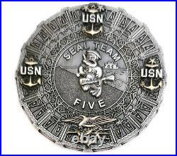 Awesome 1.5 Navy USN Seals Chiefs Mess CPO Challenge Coin Seal Team Five
