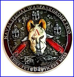 Awesome 2.5 USN Navy Chiefs Mess CPO Challenge Coin NSWG-2 Seals