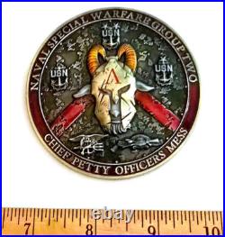 Awesome 2.5 USN Navy Chiefs Mess CPO Challenge Coin NSWG-2 Seals