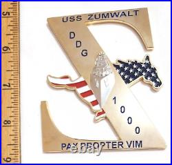 Awesome 2 Navy USN WARDROOM Challenge Coin USS Zumwalt (DDG 1000)