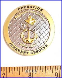 Awesome 2 USN Navy Chiefs Mess CPO Challenge Coin CJSOTF Iraq OIR