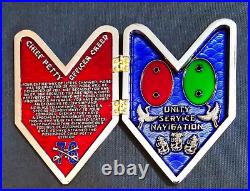 Awesome 3.5 Navy Chiefs Anchor Holder Challenge Coin USS Ronald Reagan (CVN 76)