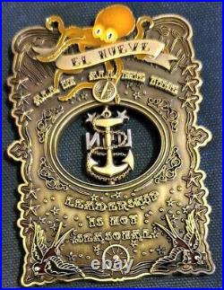 Awesome 3.5 Navy USN CPO Pride Challenge Coin El Nueve MCPO Spinner