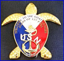Awesome 3.5 Navy USN CPO Pride Challenge Coin Welcome Class 127 RWB Turtle