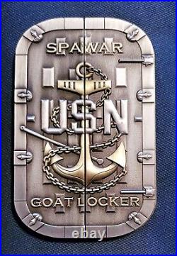 Awesome 3.5 Navy USN Chiefs Mess CPO Challenge Coin SPAWAR Door