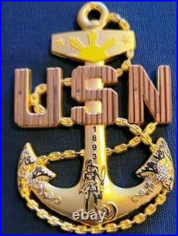 Awesome 3.5 Navy USN Chiefs Pride CPO Anchor Challenge Coin
