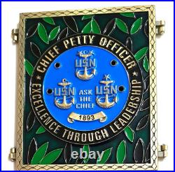 Awesome 3.5 Navy USN Chiefs Pride CPO Anchor Holder Challenge Coin Jumanji