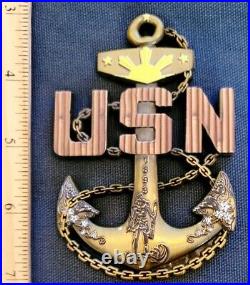 Awesome 3.5 Navy USN Chiefs Pride CPO Challenge Coin Anchor