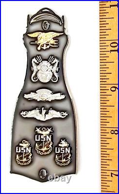 Awesome 3.5 USN Navy Chiefs Mess CPOA Challenge Coin NSWG Seals